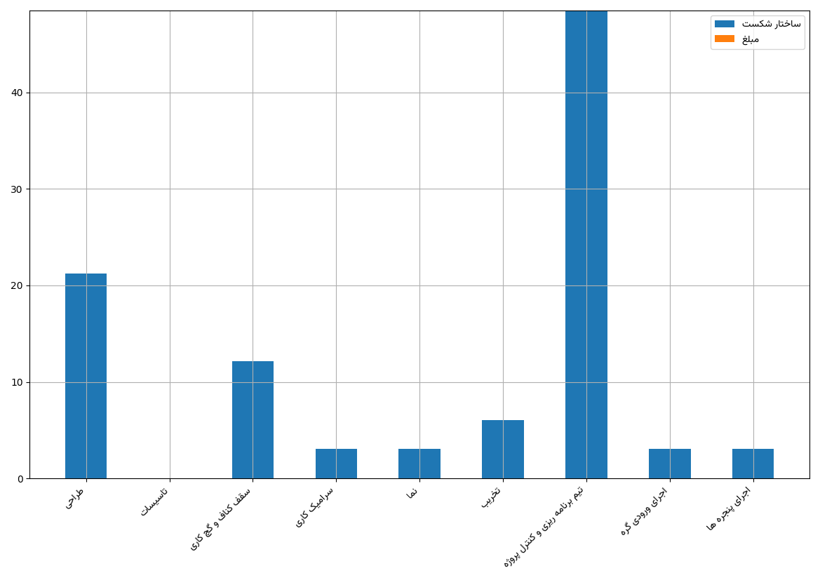 نمودار وزن وظیفه ها